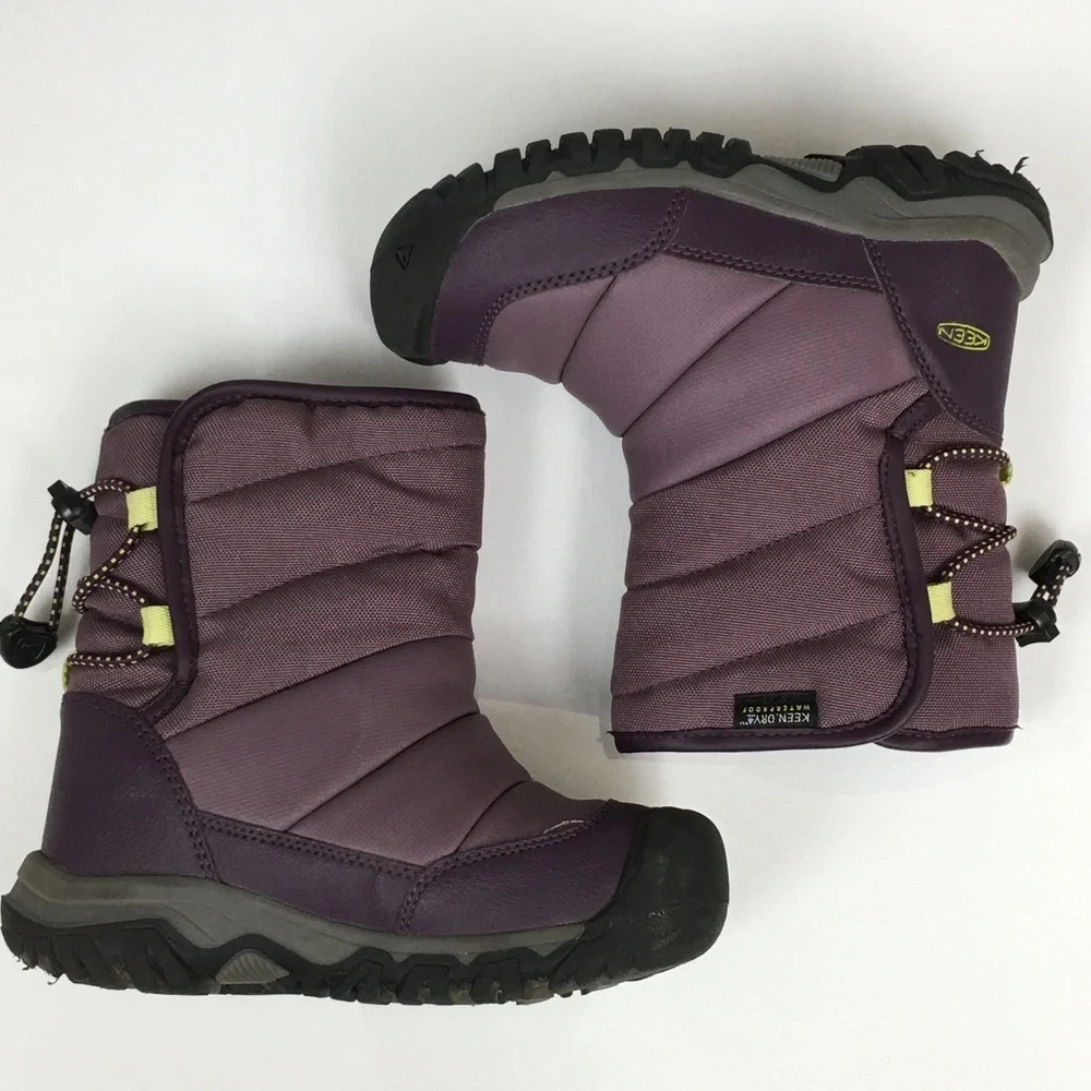 Keen Girls Purple Puffrider Keen-Dry Waterproof Insulated Winter Snow Boots Sz10 - Picture 11 of 12